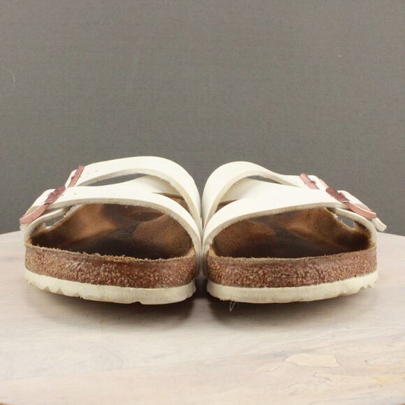 Birkenstock Yao Sandals Womans 40 (US 9) White Leather Strappy Slide Birko-Flor - Picture 3 of 11